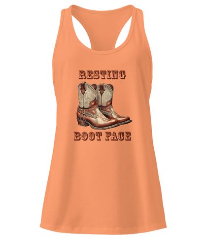 Resting Boot Face Women’s Racerback Tank | Funny Western Cowgirl Tank Top | Bruntee Western Apparel