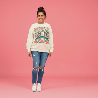 Women’s Retro Nostalgia Crewneck – 90s Y2K Groovy Graphic Sweater, Vintage Bruntee Style, Gift for Her