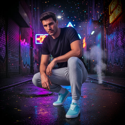 Bruntee Built to Rise Men’s Lace-Up Canvas Shoes - Powder Blue Edition