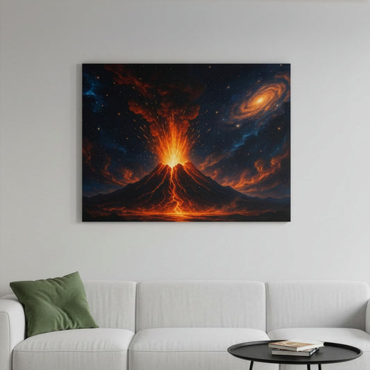 Bruntee Volcanic Eruption Galaxy Canvas Print — Matte Stretched Wall Art